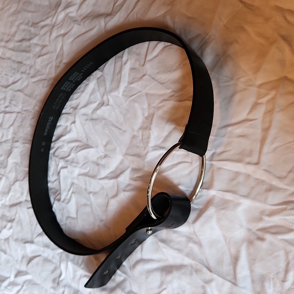 🇨🇦***Tristan Black Genuine Leather Belt/ Made in Canada